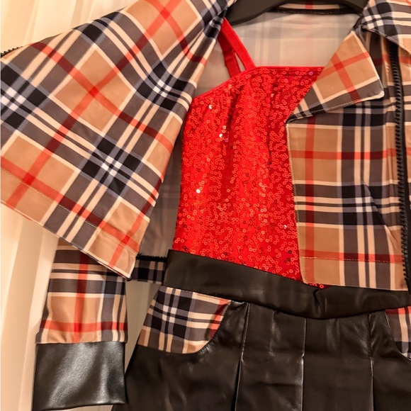 Revolution Red Sequin and Plaid Ensemble - Picture 2 of 5